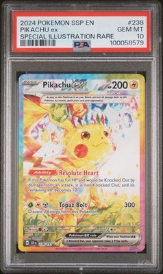 2024 POKEMON SSP EN-SURGING SPARKS SPECIAL ILLUSTRATION RARE PIKACHU EX PSA 10