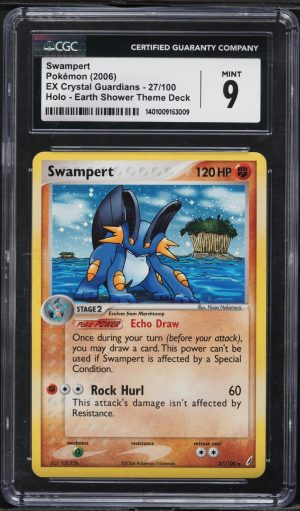 Pokemon CGC 9 MINT 2006 Swampert EX Crystal Guardians Reverse Holo 27/100