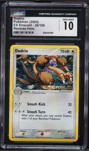 CGC 10 GEM MINT Dodrio 2005 EX Emerald 26/106 Reverse Holo Stamped Pokemon Card