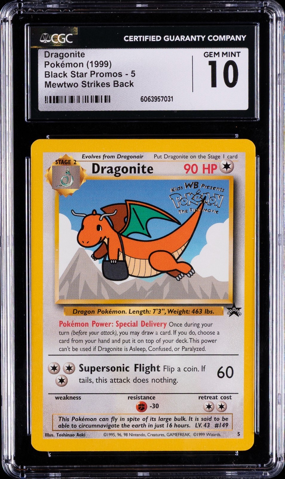 Pokemon Dragonite WB Movie Black Star Promo #5 CGC 10