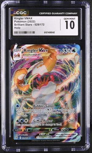 KINGLER VMAX 2022 POKEMON SWORD & SHIELD BRILLIANT STARS #029 FULL ART - CGC 10