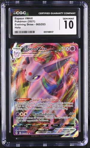 ESPEON VMAX - 2021 POKEMON SWORD & SHIELD EVOLVING SKIES #065 FULL ART - CGC 10