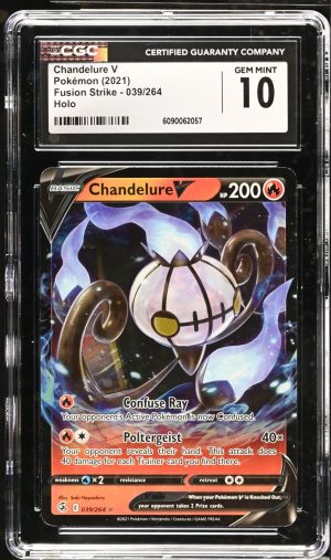2021 Pokemon Fusion Strike Chandelure V 039/264 CGC 10 GEM MINT