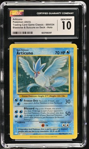 CGC 10 GEM MINT Articuno 009/034 CLB Classic Box Holo Rare Pokémon TCG 2023