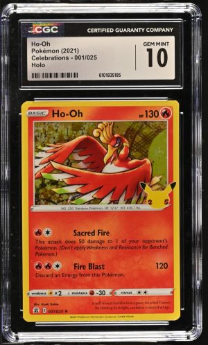 2021 POKEMON SWORD & SHIELD CELEBRATIONS #001/025 HO-OH CGC 10