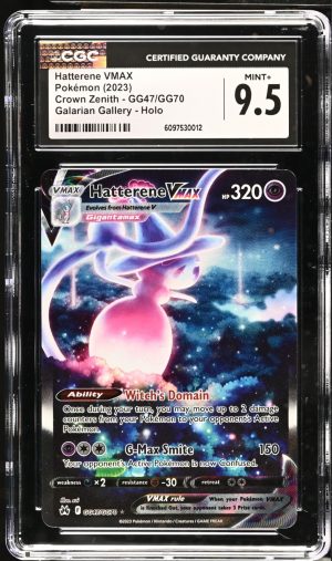 2023 POKEMON SWORD & SHIELD CROWN ZENITH #GG47 FULL ART/HATTERENE VMAX CGC 9.5