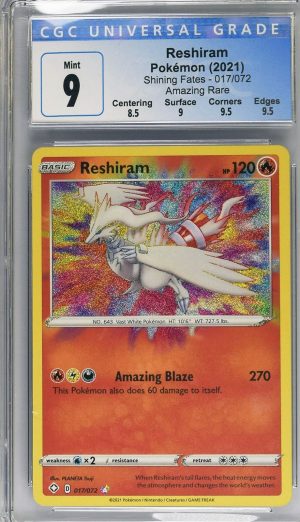 Pokemon CGC 9 RESHIRAM 017/072 - SWSH SHINING FATES - RARE HOLO - CGC 9 MINT