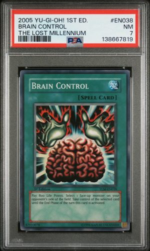 PSA 7 TLM-EN038 Brain Control Ultimate Rare 1st Edition 2005 Yugioh