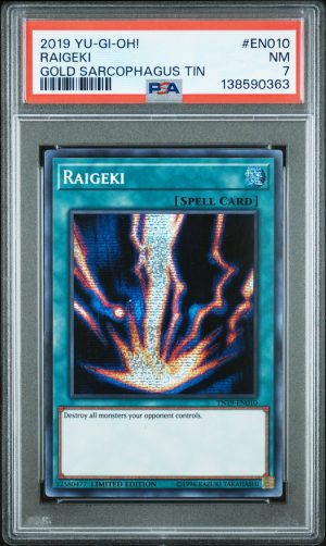 2019 Yu-Gi-Oh! Raigeki TN19-EN010 Gold Sarcophagus Tin PSA 7 LIMITED EDITION