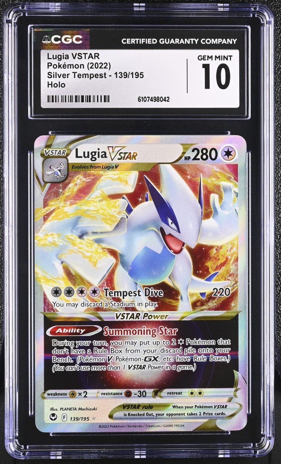 2022 POKEMON SWORD & SHIELD SILVER TEMPEST #139 LUGIA VSTAR CGC 10 - Image 3
