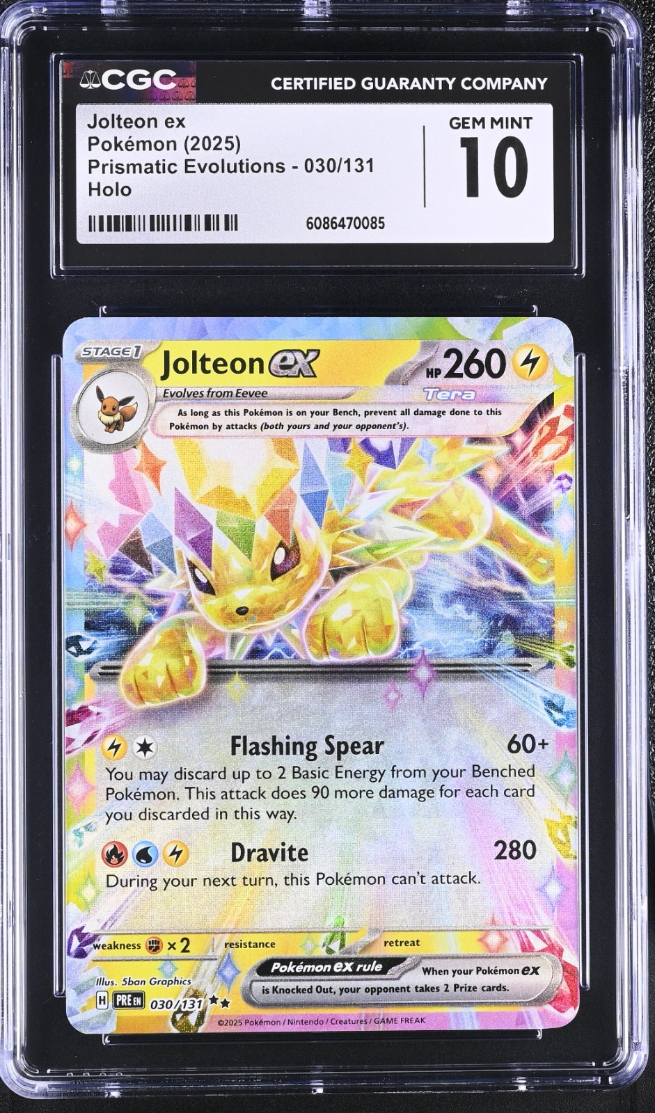 Jolteon ex 030/131 - CGC Pristine 10 - 2025 English Holo Pristmatic Evolutions - Image 3