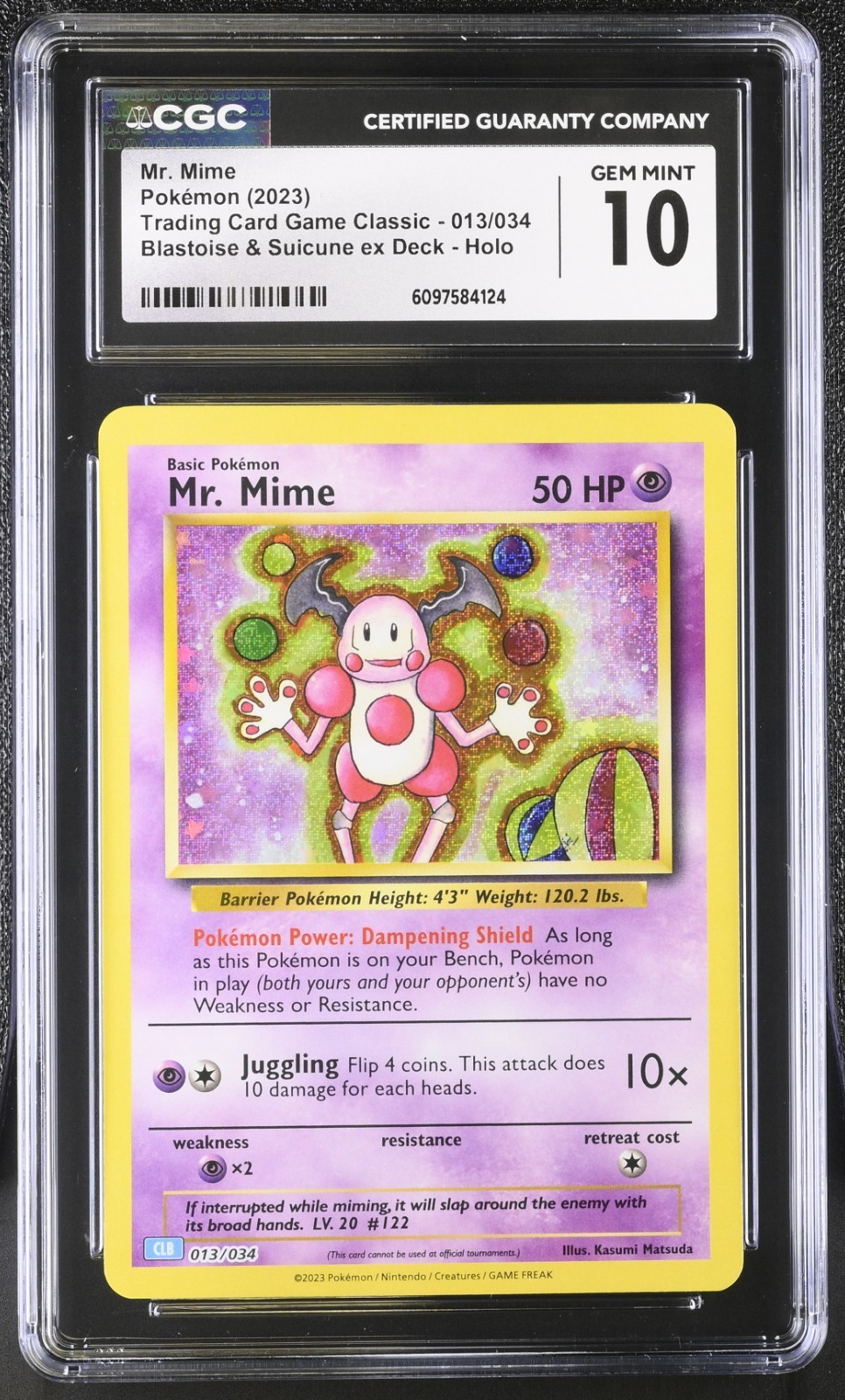 CGC 10 - Mr. Mime #13/34 Pokemon TCG Classic: Blastoise Deck (CLB) - Image 3