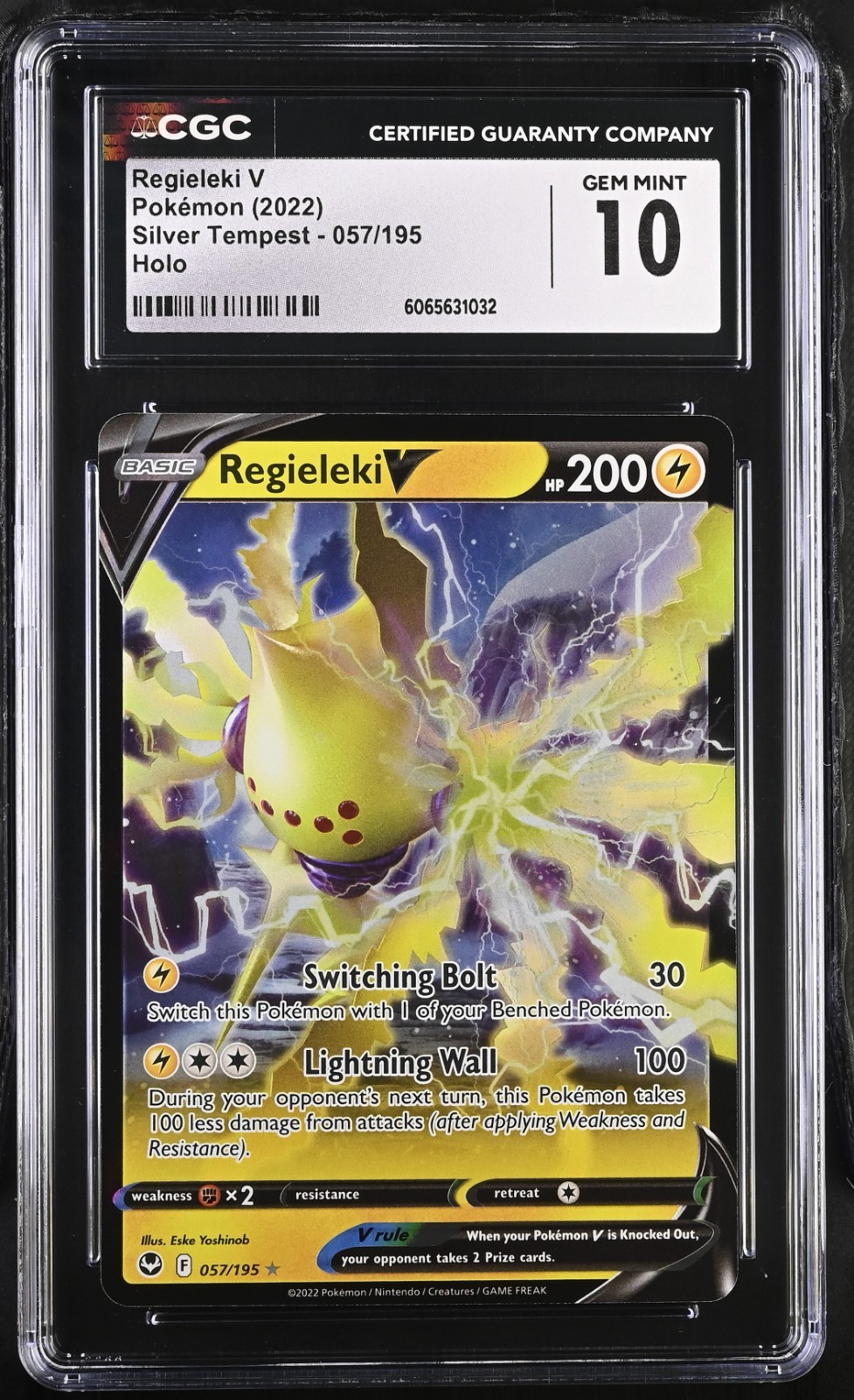 Regieleki V 2022 Silver Tempest #057/195 Pokémon CGC 10 - Image 3
