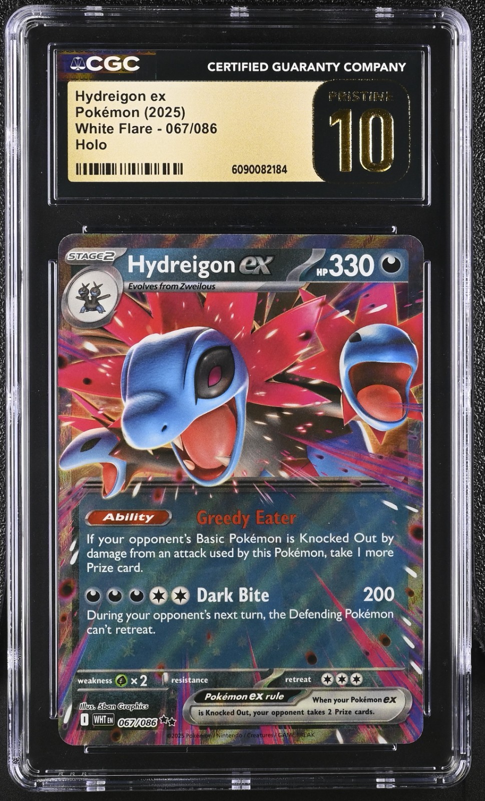 HYDREIGON EX #067/086 2025 POKEMON WHITE FLARE HOLO CGC 10 PRESTINE - Image 3
